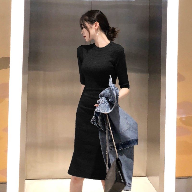 2021秋冬毛衣裙子新款中长款修身紧身针织打底裙性感包臀连衣裙女,女装/女士精品,连衣裙,淘宝优惠券,粉丝福利购,淘宝优惠卷