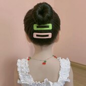 幼儿园儿童时尚 碎发夹子女童方形大发卡长方形加长皮夹子碎发神器