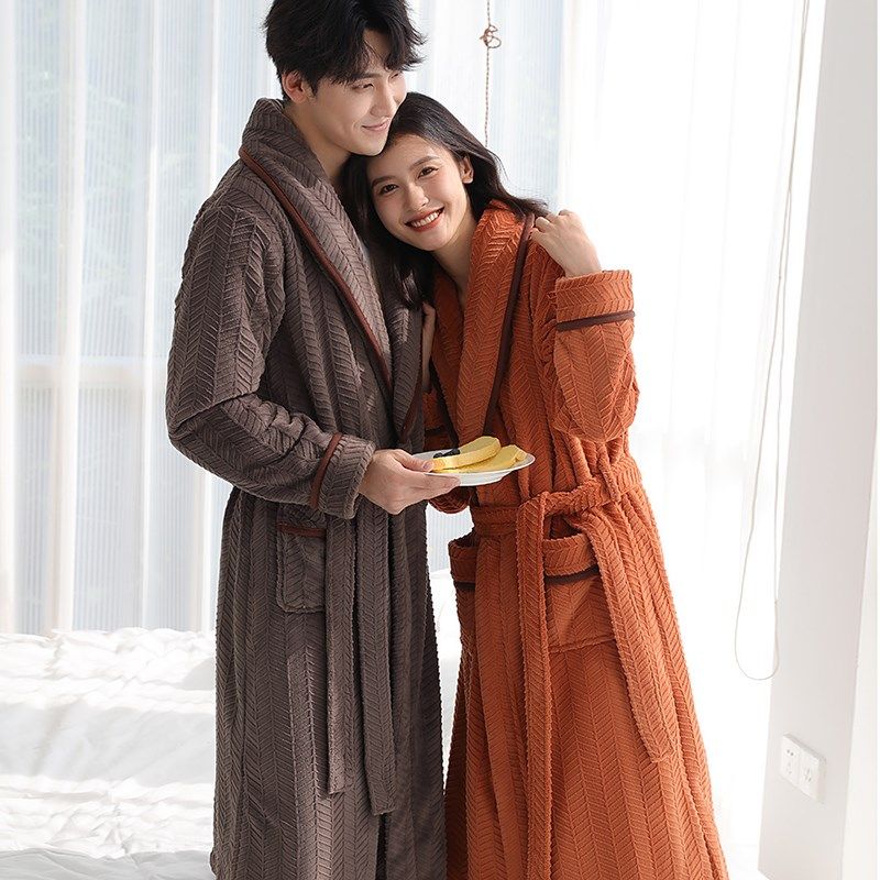 秋冬季长款双面加绒睡袍男士加肥大码法兰绒情侣浴袍女冬加厚睡衣,女士内衣/男士内衣/家居服,睡袍/浴袍,淘宝优惠券,粉丝福利购,淘宝优惠卷