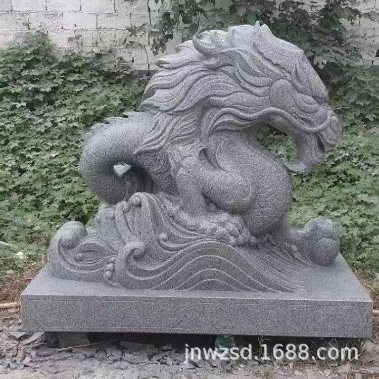 石2668刻龙形雕塑定石雕青龙像造价大型头雕制雕刻龙直供石材巨石图片