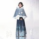月渺境霜雪马面裙套装 女新中式 国风2026冬新明制汉服蓝色日常