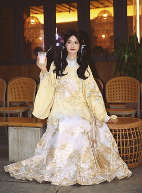 月渺境折桂令马面裙圆领琵琶袖上衣套装2026冬新款明制汉服女成人