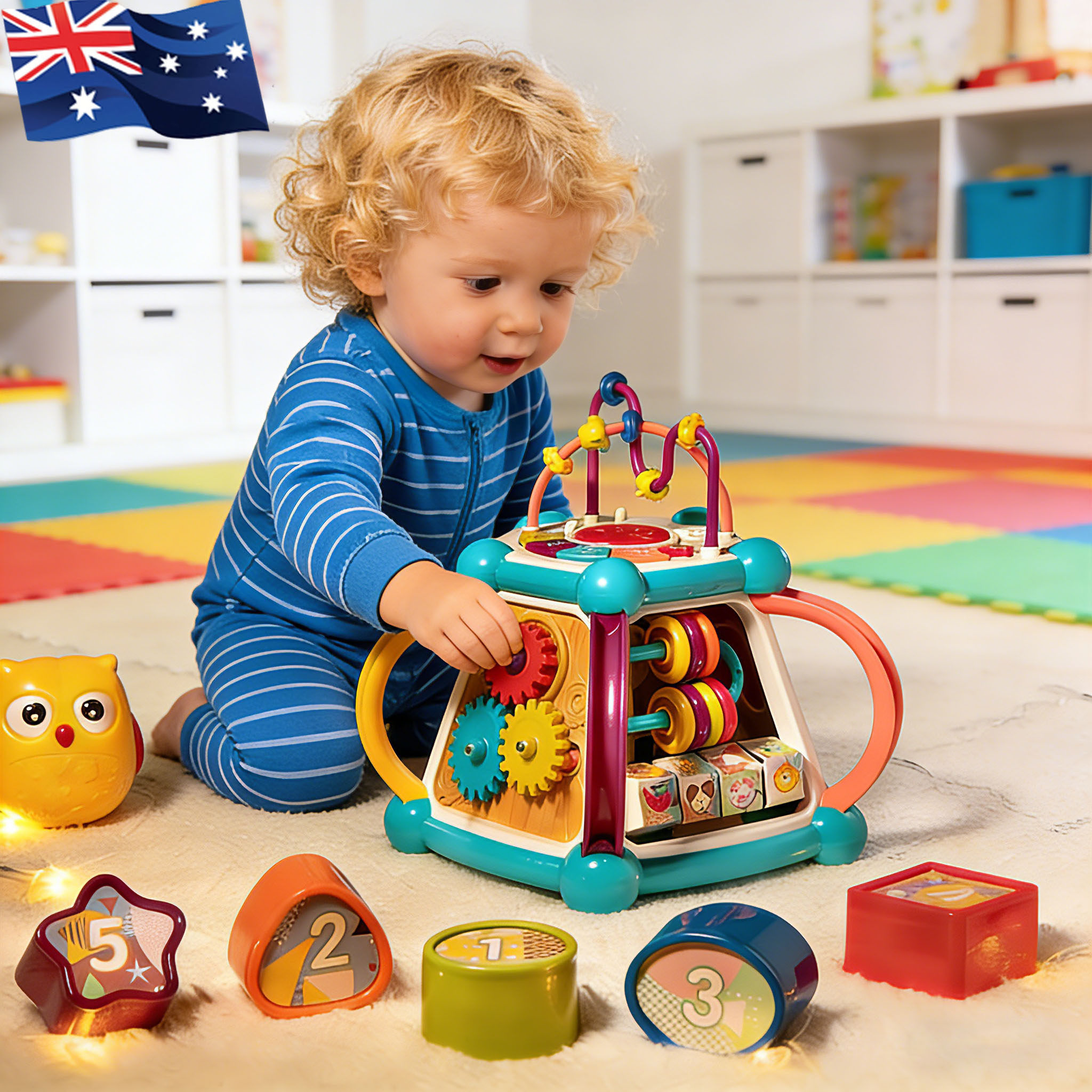 澳洲玩具手拍鼓多功能六七面体0一1岁宝宝早教益智多面体儿童礼盒,玩具/童车/益智/积木/模型,其它早教玩具类,淘宝优惠券,粉丝福利购,淘宝优惠卷