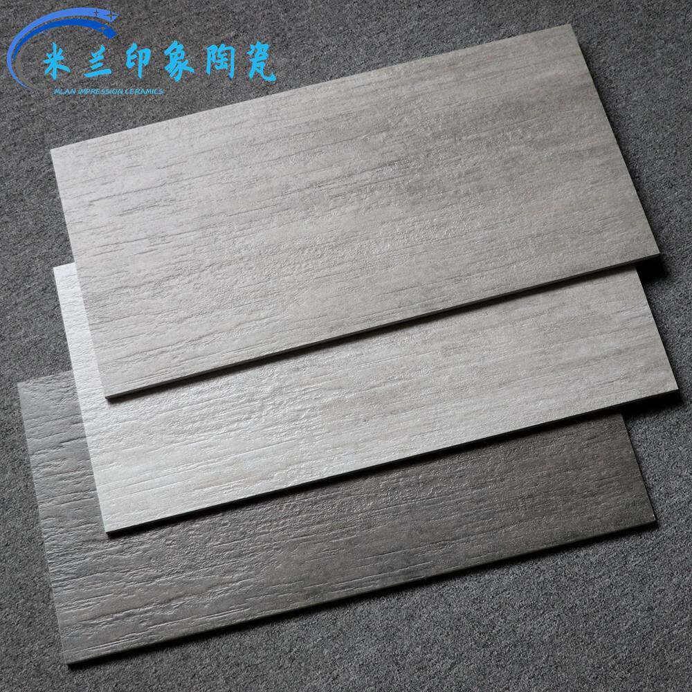 北欧灰色仿古砖300x600阳台卫生间墙砖餐厅厨房防滑地砖木纹瓷砖