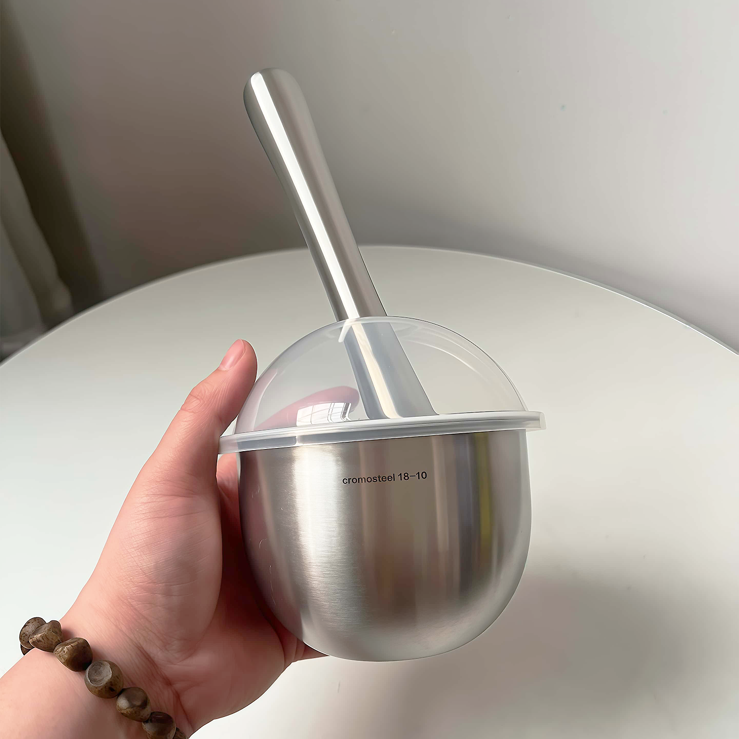 304不锈钢捣泥器石臼子手动捣碎罐研磨擂钵蒜蓉土豆宝宝辅食锤碗