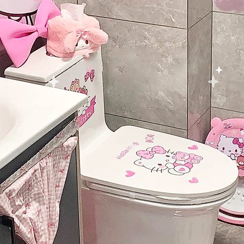 少女心满满！猫咪马桶贴纸
