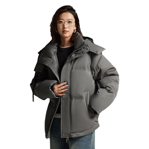 Bobby Bizz95%鹅绒羽绒服女短款修身显瘦保暖冬季休闲面包服外套