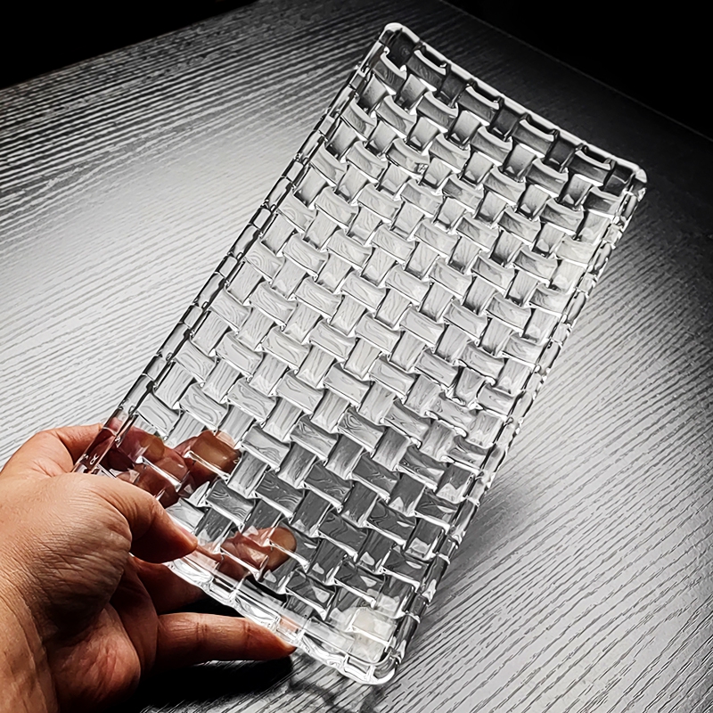 水晶玻璃托盘长方形盘子水果盘高级感果盘高颜值家用茶盘轻奢高档