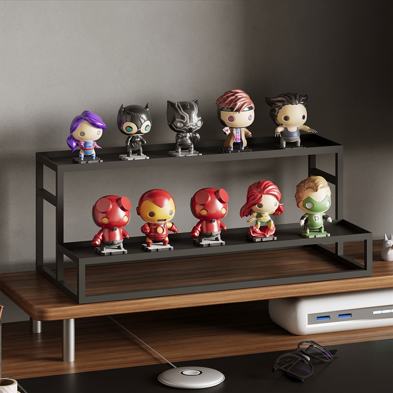 零食置物架铁艺桌面手办s摆件多肉杯子茶具收纳架展示架柜子分层