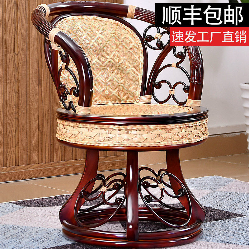 真藤椅子三件套阳台桌椅组合室内实木靠背单人休闲小腾椅旋转藤椅,住宅家具,阳台椅,淘宝优惠券,粉丝福利购,淘宝优惠卷