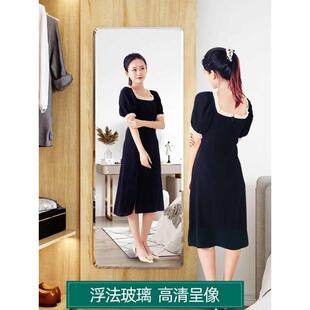 装贴在柜门上的镜子内置隐形薄黏贴式自粘衣柜穿衣试衣镜挂墙内装