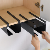 免打孔厨房纸g巾置物架壁挂卫生间吊柜下倒挂洗脸巾抽纸盒悬挂收