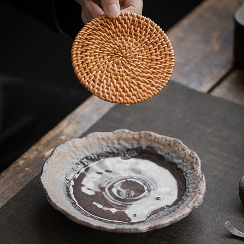 复古粗陶壶承盘干泡台圆形家用茶承养壶H垫茶台盖碗盖壶盖托盘底,餐饮具,茶道/零配,淘宝优惠券,粉丝福利购,淘宝优惠卷