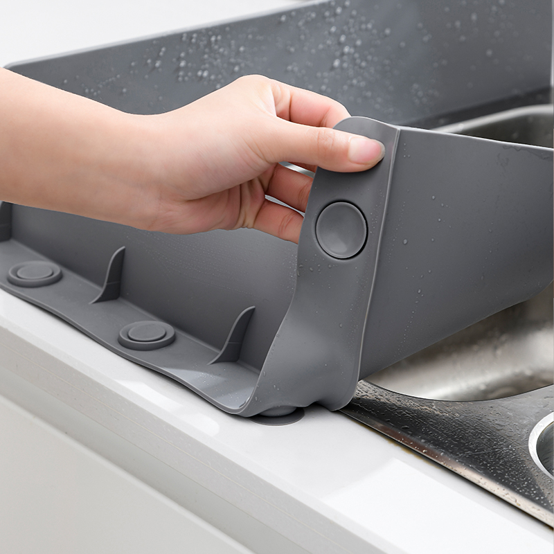 厨房水槽b挡水板洗手台面边缘洗碗水池洗菜盆挡水条防溅水挡板硅