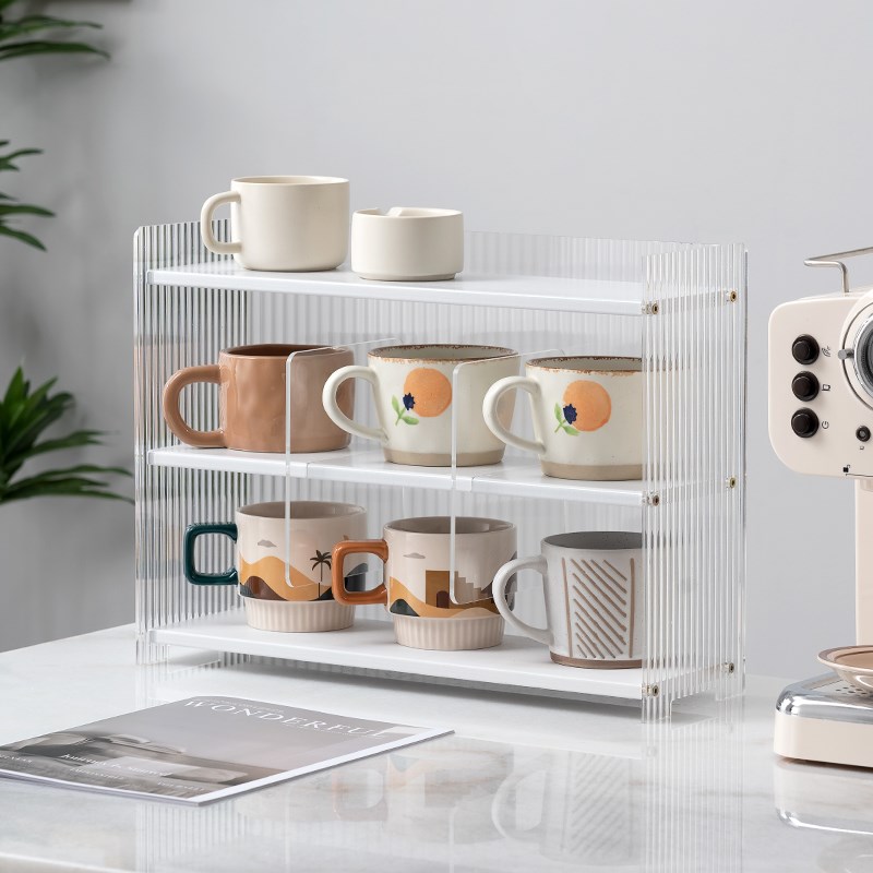 咖啡杯收纳架马克l杯桌面置物架收纳盒香水化妆品杯架子桌上整理