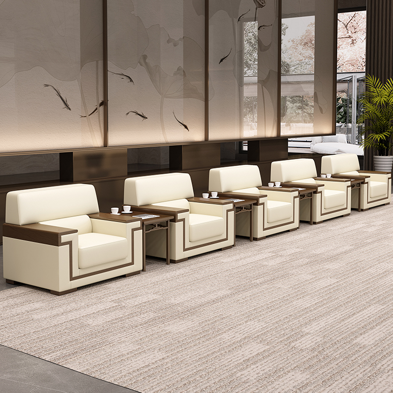贵宾接待会议沙发椅办公室商务酒店大堂政府会客厅布艺Z单人位茶