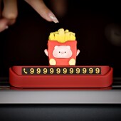 汉堡薯条猪汽车临时停车号码 饰用品车T用移车卡挪车 牌车载好物装