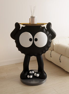 千与千寻煤球客厅电视q柜沙发边卧室落地托盘茶几装饰搬家礼物摆