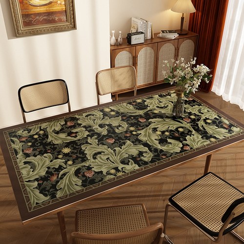 复古美式餐桌桌垫免洗防油防水防烫桌垫I轻奢高级感长方形餐桌布