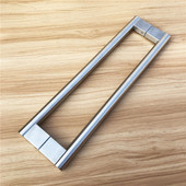 不锈钢圆a管黑色玻璃门扶手酒店木门把手有框门移门简约大拉手哑