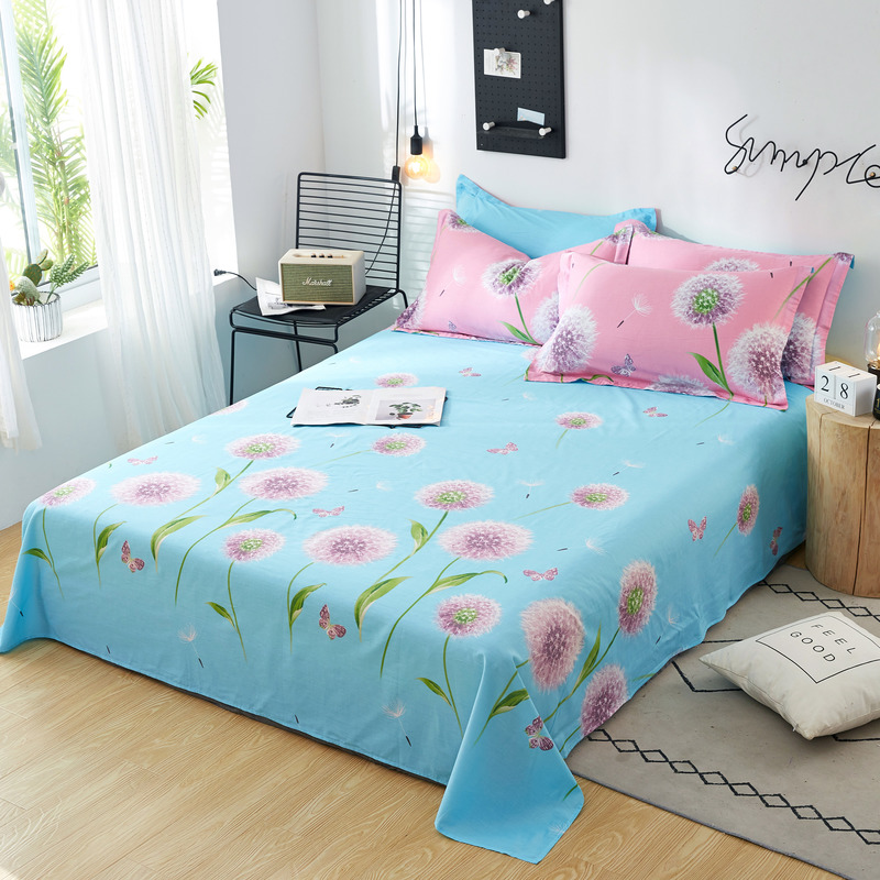 100%全棉床单单件纯棉单人学生宿舍0.9m1.J2床双人1.5/1.8米床被