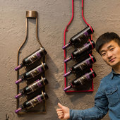 酒吧西餐厅咖啡屋红酒架创意壁挂酒架复古铁N艺壁饰工业风墙面装