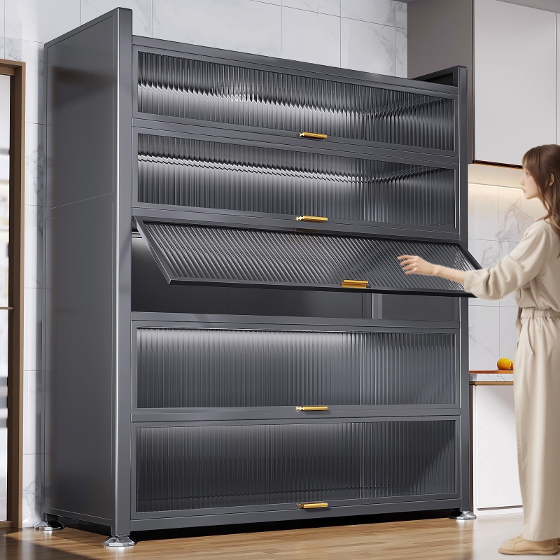 厨房置物架家用落地多功能u橱柜碗柜储物柜碗碟锅具多层收纳架子