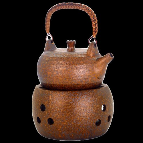 围炉煮茶复古紫砂还原烧竹编提梁D壶温茶炉蜡烛煮茶炉加热保温