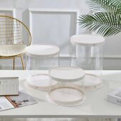 10寸加高双层精美简约慕斯烘焙包装 8寸 盒 6寸 透明圆形蛋糕盒4寸