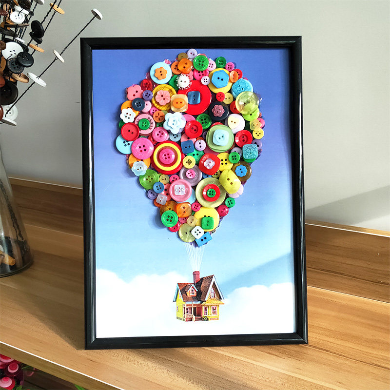 儿童DIY创意纽扣画幼儿园手工制作材料包亲子益智玩具相框带支架,居家布艺,纽扣,淘宝优惠券,粉丝福利购,淘宝优惠卷