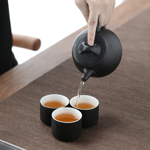 记今朝 品茗杯 黑陶禅定杯 陶瓷小茶杯功夫茶具单杯简约主人杯