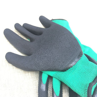 兴达手套发泡王乳胶皱纹手套劳保浸胶耐磨发泡手套劳 耐磨透气