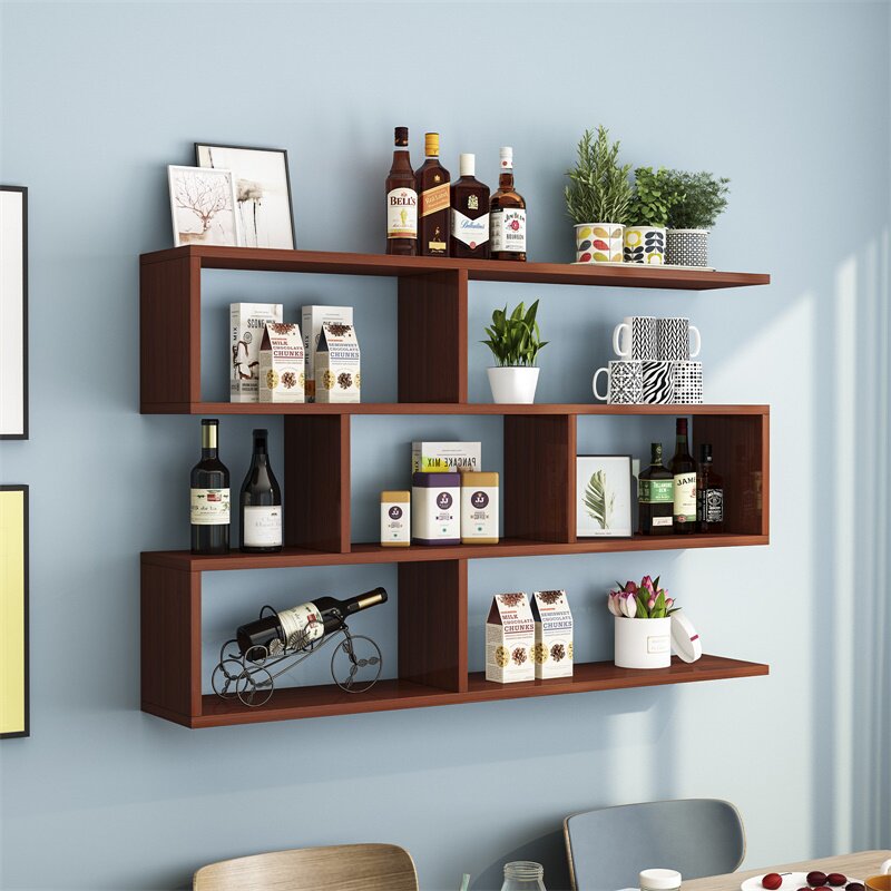 墙上置物架挂墙创意木板墙壁隔断办公室装饰壁柜卧室客厅墙上书架