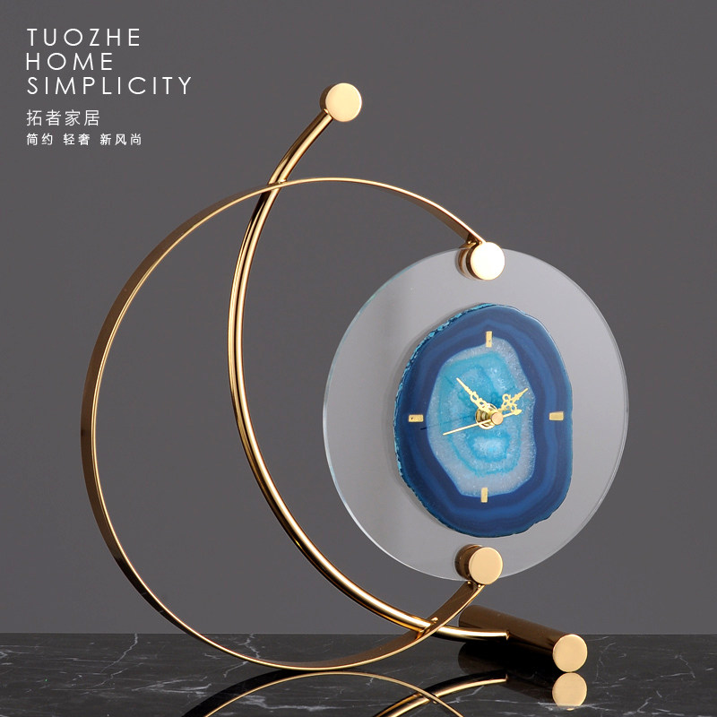 时钟装饰摆件欧式钟表座钟客厅书房台式电视柜摆钟办公室桌面坐钟