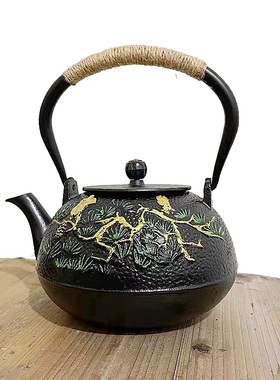 酒店样板房茶室新中式博古架茶柜复古摆件玄关装饰铁壶茶壶泡水壶