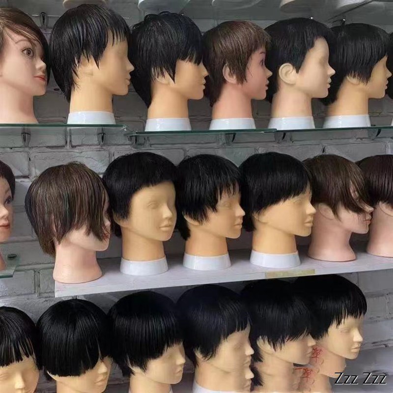 假人头模型头美发头模全真男发真发男假头模特头练习男士短发头模