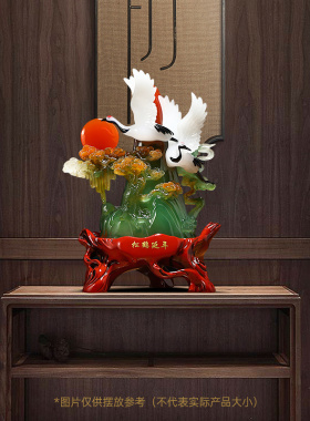 松鹤延年仙鹤摆件中式客厅玄关装饰品送爷爷奶奶长辈生日祝寿礼品