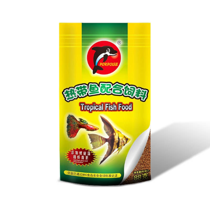 海豚微颗粒鱼食热带鱼粮孔雀小颗粒鱼饲料燕鱼神仙小型热带饲料