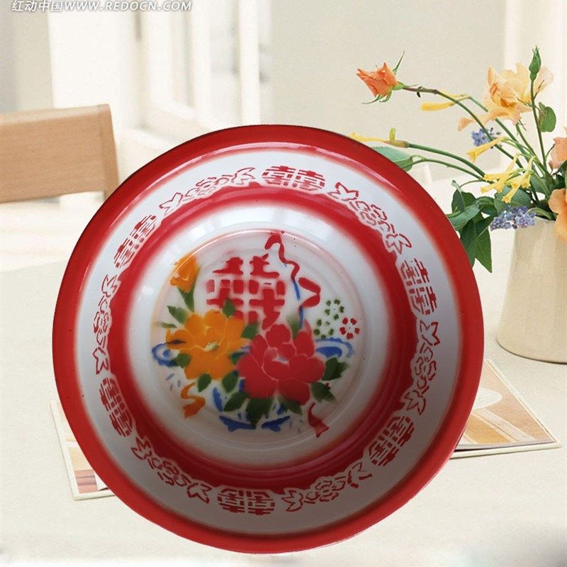 婚庆用品加厚搪瓷盆洗脸盆老式喜盆面盆汤盆怀旧搪瓷40cm厨房家用,家庭/个人清洁工具,脸盆,淘宝优惠券,粉丝福利购,淘宝优惠卷