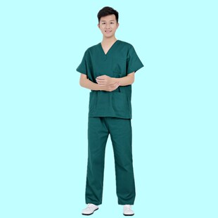 手术室洗手衣女短袖套装纯棉刷手服男长袖手术衣美容院医生工作服
