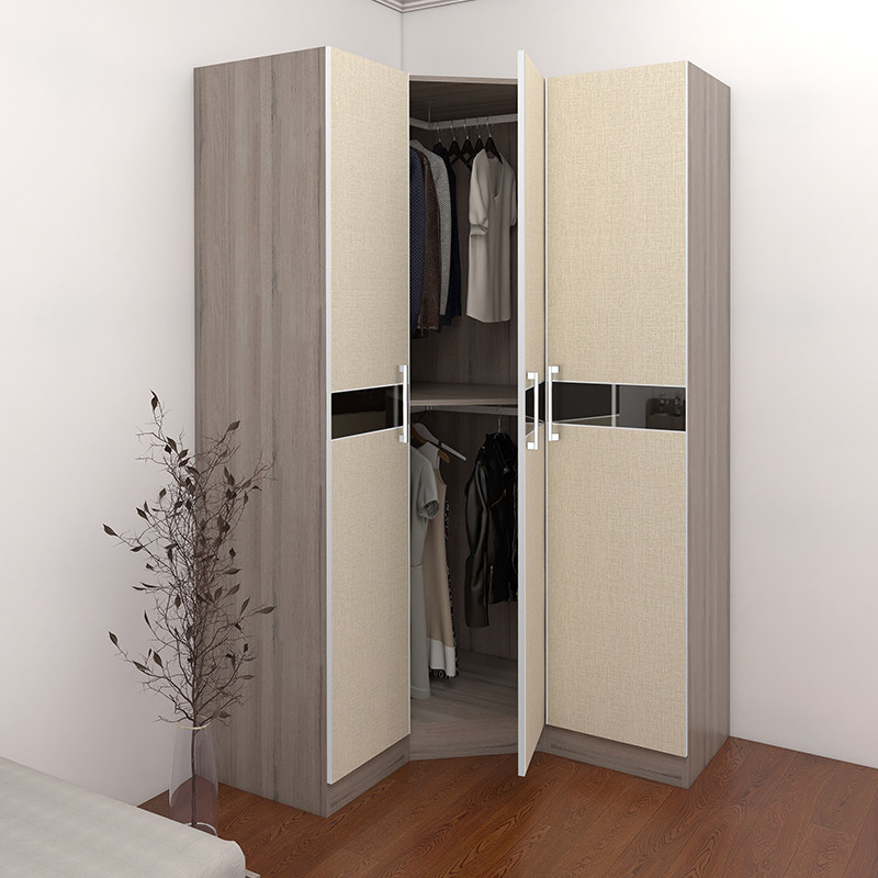 主卧L型衣柜小户型家用90度转角衣柜组合平开三门拐角形衣橱定制,住宅家具,独立衣柜,淘宝优惠券,粉丝福利购,淘宝优惠卷