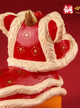 铜摆件 新中式舞狮家居客厅桌面装饰品 铜工艺品创意生日祝寿礼品