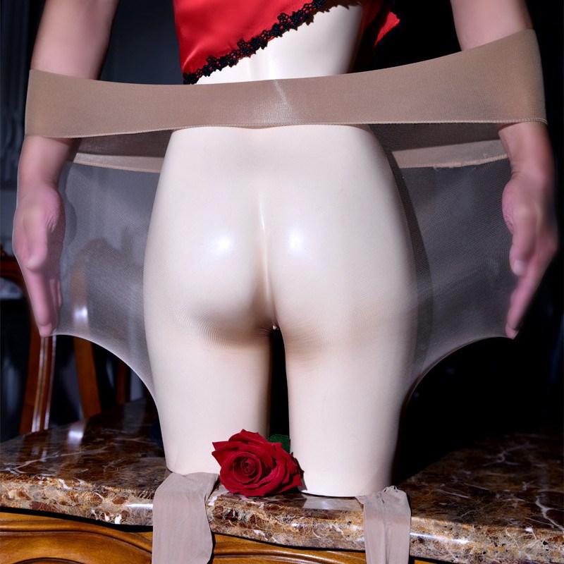 【容】男200斤大码丝滑连裤袜性感全透明隐形夏季薄高密U型丝袜绫