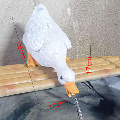 园艺庭院池塘水池假山鱼缸装饰造景布置仿真动物大号喝水鸭子摆件