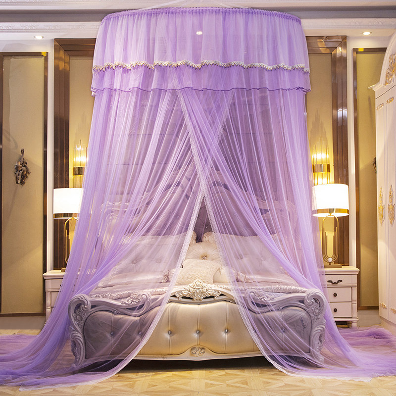 吊顶圆顶b公主风蚊帐双人家用免安装2.0米床1.8m/1.5m学生吸顶纹