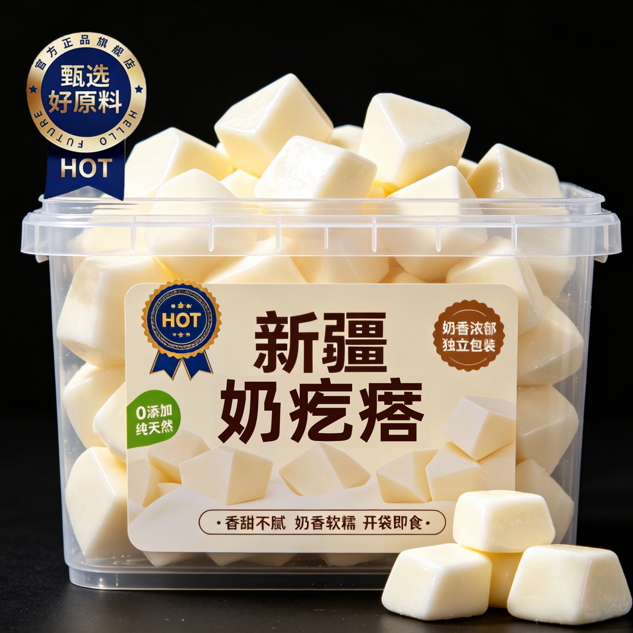 新疆特产奶疙瘩奶酪官方旗舰店手工酸奶疙瘩无糖奶醇零食独立包装图片