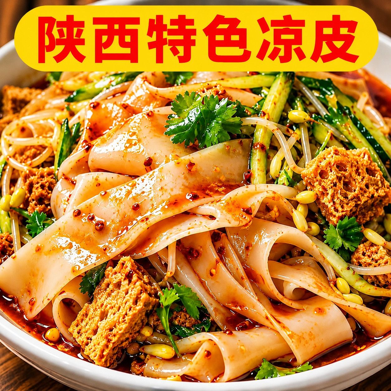 正宗陕西凉皮开袋即食汉中米皮手工凉皮陕西特产麻酱免煮即食面皮图片