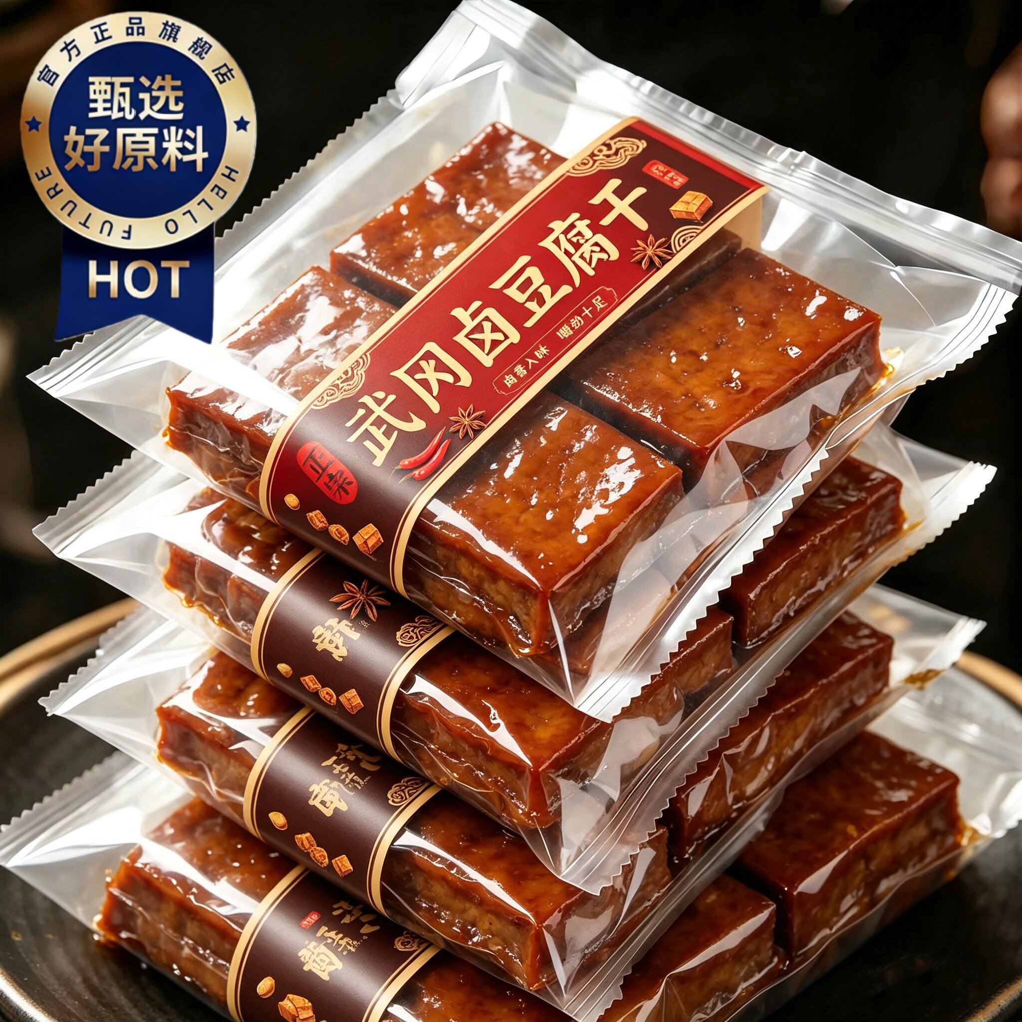 正宗武冈卤豆腐豆干香干湖南特产卤味卤菜炒菜凉拌香辣柴火香干