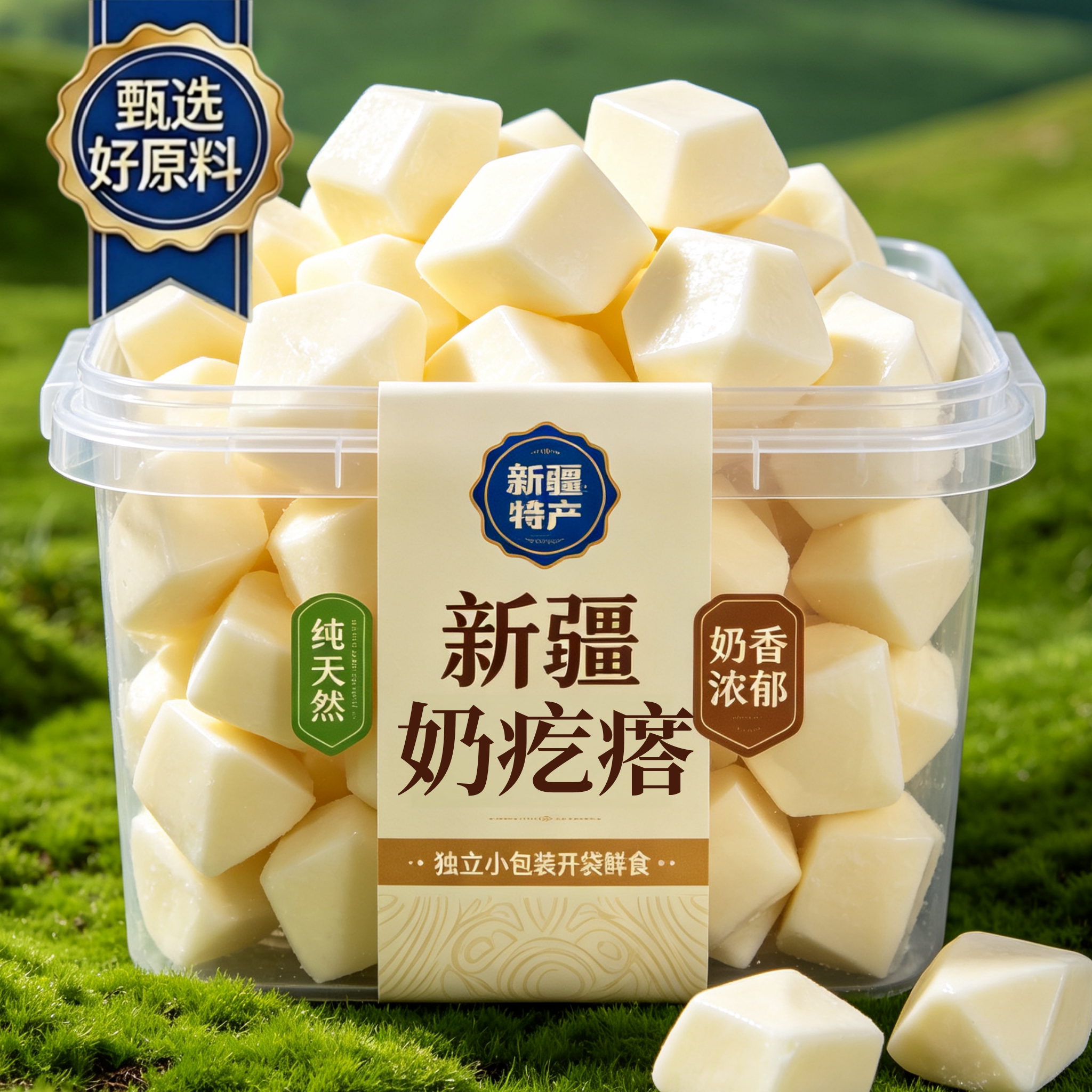 新疆特产奶疙瘩奶酪官方旗舰店手工酸奶疙瘩无糖奶醇零食独立包装图片