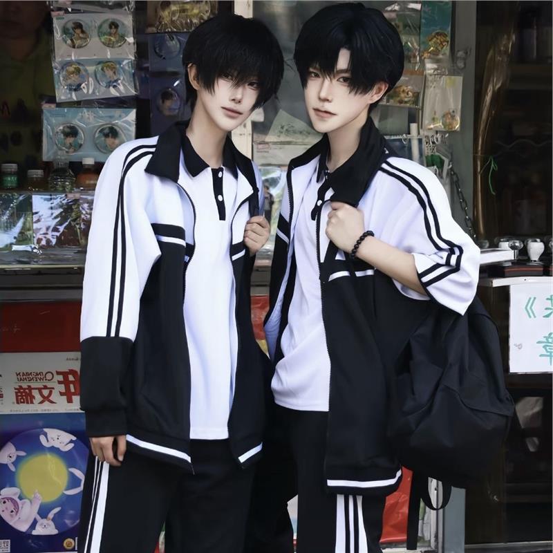 现货某某cos校服高中生班服学院风初中生秋季休闲宽松短外套高中c